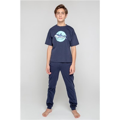 Пижама для мальчика КБ 2801 индиго (акула)