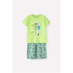 Пижама для мальчика Crockid К 1528 ярко-зеленый, друзья крокодилы