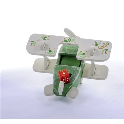 Елочная игрушка, сувенир - Самолет Биплан 6017 Classic