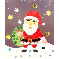 015-8275  Большая пуговичная аппликация "Санта с мешком"
