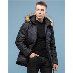 Черная дизайнерская куртка молодежная модель 6072