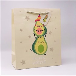 Подарочный пакет(M) "Two happy avocados", white