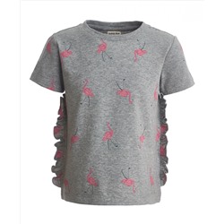 Серая футболка с орнаментом Фламинго