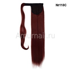 Хвост искусственный (термо) прямой с завязкой прядь волос VDM 60 см №118С