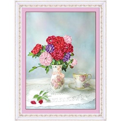 048-1597 Набор Вышивка лентами "Букет роз к чаю"