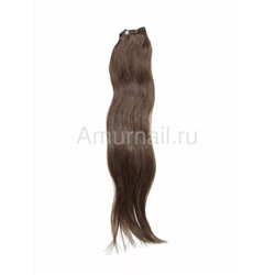 Натуральные волосы на липкой ленте №5 Коричневый (5*30 см) 55 см