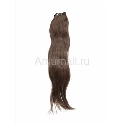 Натуральные волосы на липкой ленте №5 Коричневый (5*30 см) 55 см
