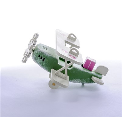 Елочная игрушка, сувенир - Самолет Биплан 6017