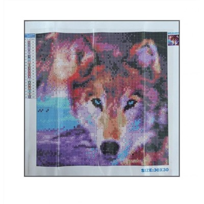 Алмазная мозаика картина стразами Волк, 30х30 см