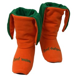 Тапочки-зайчики оранжевые с зеленым
