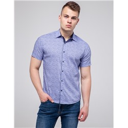 Удобная рубашка молодежная Semco синяя модель 20433 1633