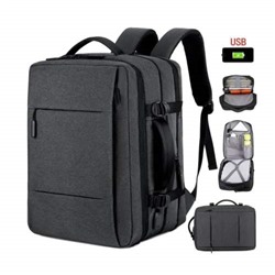 Рюкзак-трансформер 2 в 1 мужской туристический для ноутбука с USB-разъемом оптом