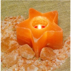 Солевой подсвечник для чайной свечи Звезда Himalayan Salt Candle Holder Star Shape