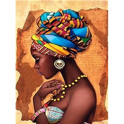 Алмазная мозаика картина стразами Африканская девушка, 30х40 см