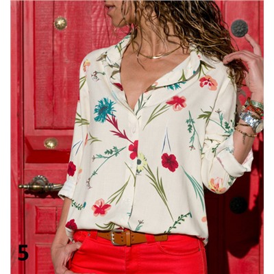 Блуза летняя Цветы 7321