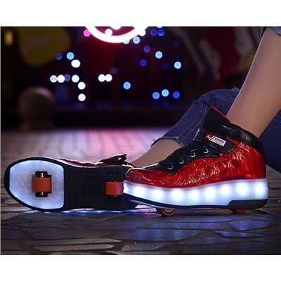 Роликовые кроссовки с LED подсветкой ( два колеса) J912-1