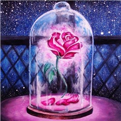 Алмазная мозаика картина стразами Роза в колбе, 30х30 см