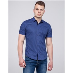 Синяя молодежная рубашка Semco модного фасона модель 20423 1351