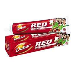 RED paste for teeth & gums, Dabur (РЭД, зубная паста для зубов и десен, Дабур), из Непала, 80 г. + зубная щетка