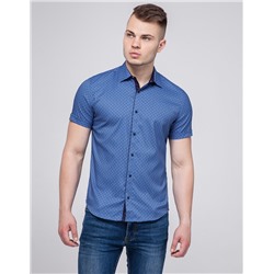 Синяя молодежная рубашка Semco качественного пошива модель 20426 1116