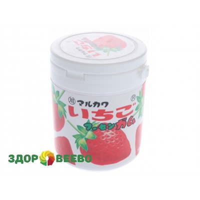Жевательная резинка MARUKAWA Strawberry Bottle Gum КЛУБНИКА, баночка 130 гр Артикул: 3805