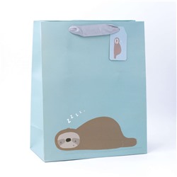 Подарочный пакет(M) "Sloth", blue