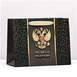 Пакет ламинированный горизонтальный "Российская Федерация", 23 х 18 х 10 см