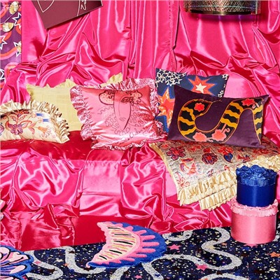 KARISMATISK КАРИСМАТИСК, Чехол на подушку, рисунок «змея» фиолетовый, 40x65 см