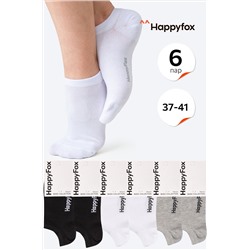 Набор однотонных укороченных носков 6 пар Happy Fox
