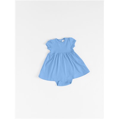 Голубое платье-боди 4-6м
