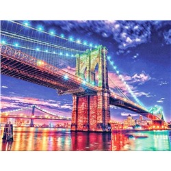 Алмазная мозаика картина стразами Бруклинский мост, 40х50 см