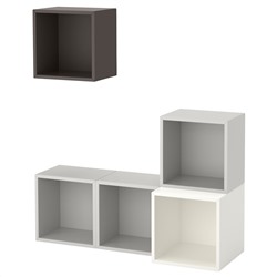 EKET ЭКЕТ, Комбинация настенных шкафов, белый/светло-серый/темно-серый, 105x35x120 см