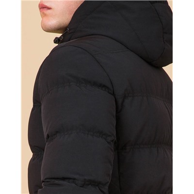 Теплая черная куртка с карманами модель 45877