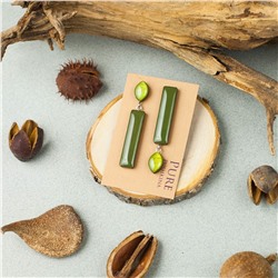 Серьги палочки хаки и зеленый металлик