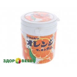 Жевательная резинка MARUKAWA "Orange Bottle Gum" АПЕЛЬСИН, баночка 130 гр Артикул: 3803