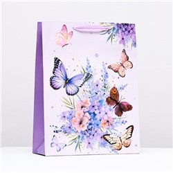 Пакет ламинированный "Пархающие бабочки", 31 х 40 х 11,5 см