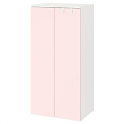 SMÅSTAD СМОСТАД, Гардероб, белый/бледно-розовый, 60x42x123 см