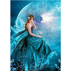 Алмазная мозаика картина стразами Лунная фея, 30х40 см