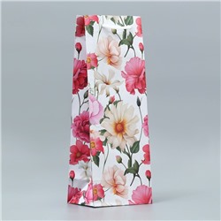 Пакет под бутылку «Цветы», 36 х 13 х 10 см