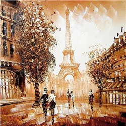 Алмазная мозаика картина стразами Осенний Париж, 30х30 см
