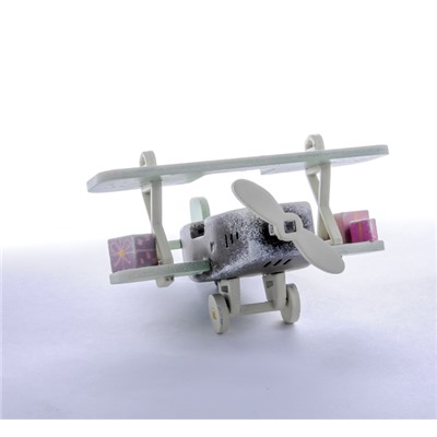 Елочная игрушка, сувенир - Самолет Биплан 8028 Classic