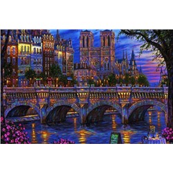 Алмазная мозаика картина стразами Собор Парижской Богоматери, 50х65 см