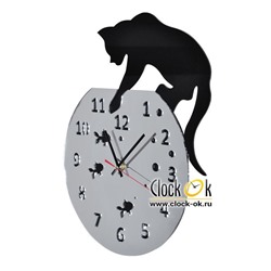 Настенные часы Кошка и Аквариум