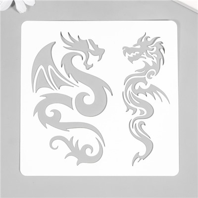 Трафарет для татуировки "Драконы" 15х15 см