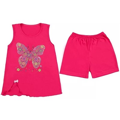 Пижама для девочки с принтом кораллового цвета, размер 104 (супрем)