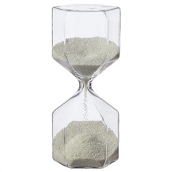 TILLSYN ТИЛЛСЮН, Декоративные песочные часы, прозрачное стекло/белый, 16 см
