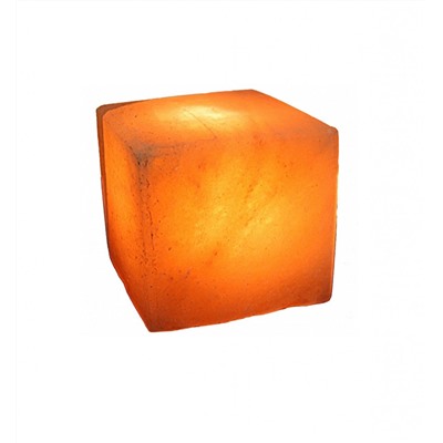 Солевая лампа Куб 10х10 см на резиновых ножках Himalayan Salt Lamp Cube 4x4x4 inch Rubber feet