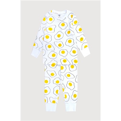 Пижама для мальчика Crockid К 1550 яичница на белом