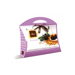 Шоколадные конфеты DULCIOLIVA  с начинкой пралине с карамелью и фруктами Dolcenero (сумочка) 150г
