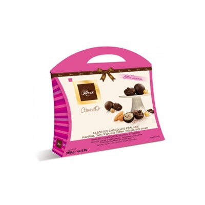 Шоколадные конфеты DULCIOLIVA  с начинкой пралине ассорти Crème d'Or (сумочка) 150г